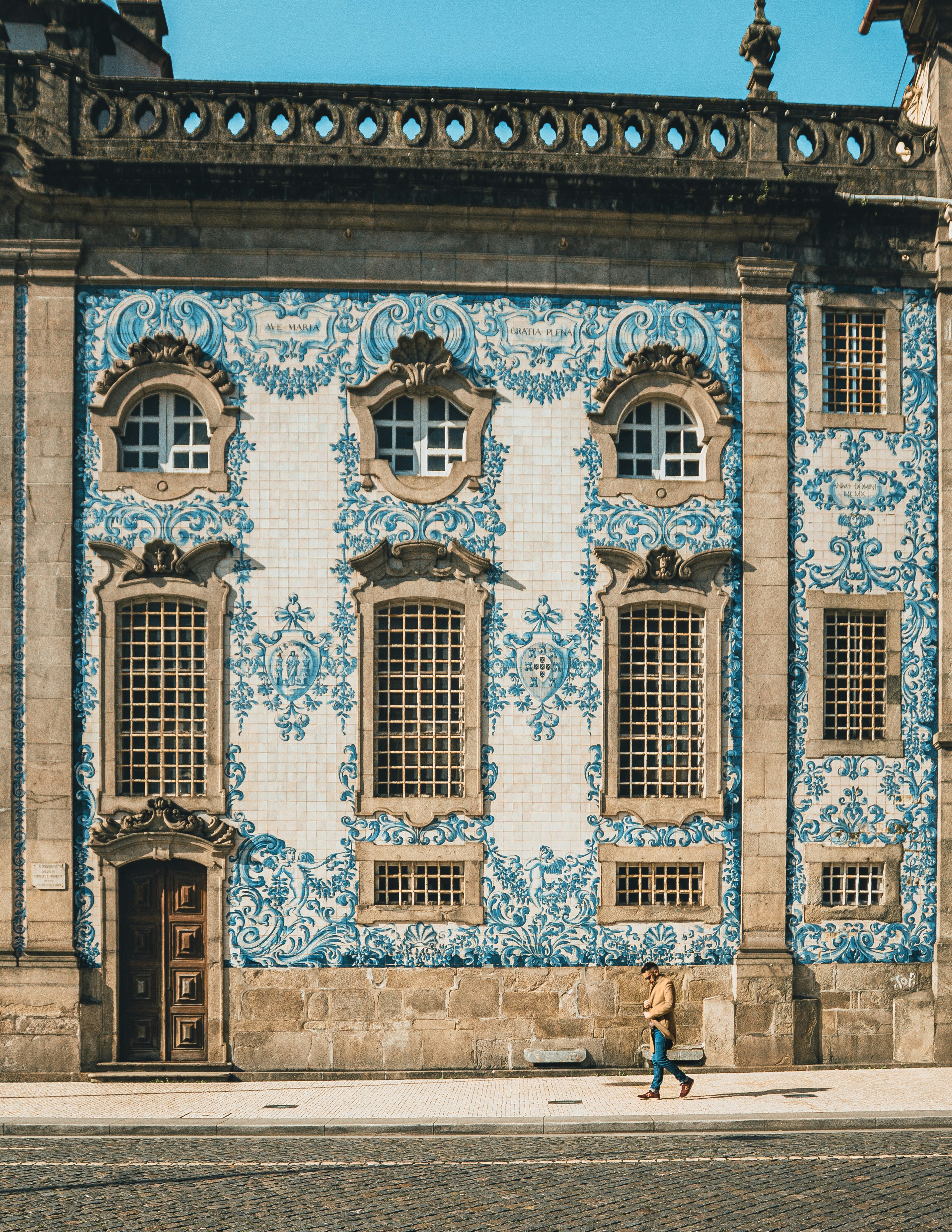 brown and blue concrete building